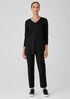 Stretch Jersey Knit V-Neck Long Top