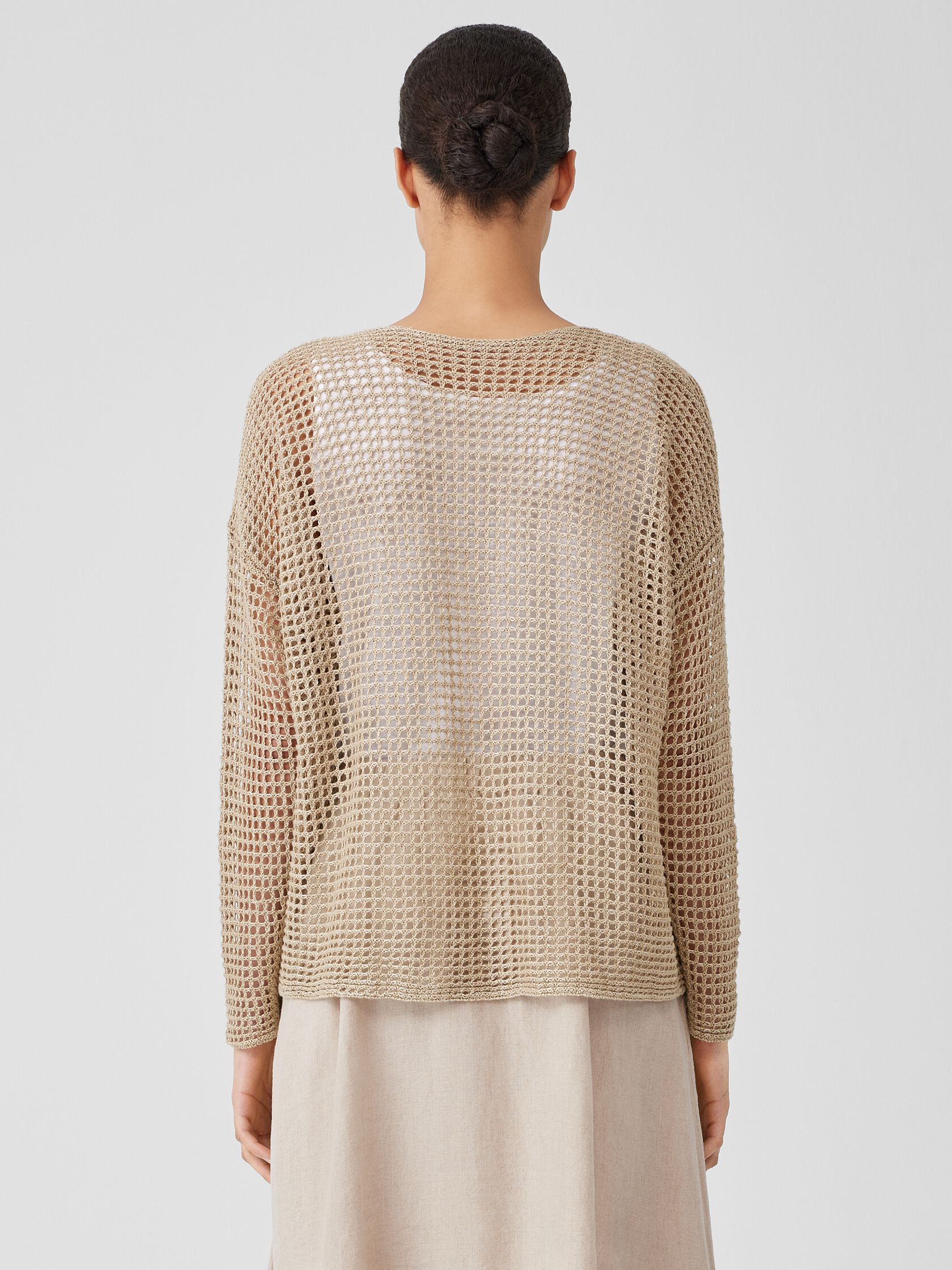 Organic Linen Délavé Round Neck Top