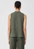 Puckered Organic Linen Sleeveless Shirt