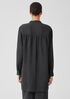 Puckered Organic Linen Mandarin Collar Long Shirt