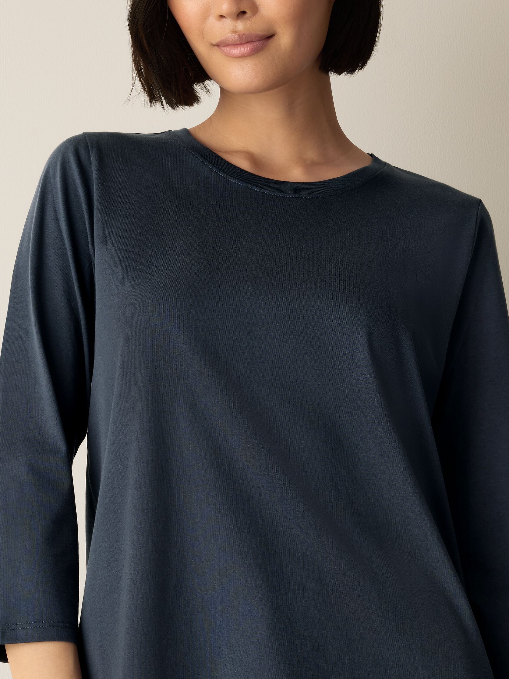 Organic Pima Cotton Jersey 3/4-Sleeve Tee