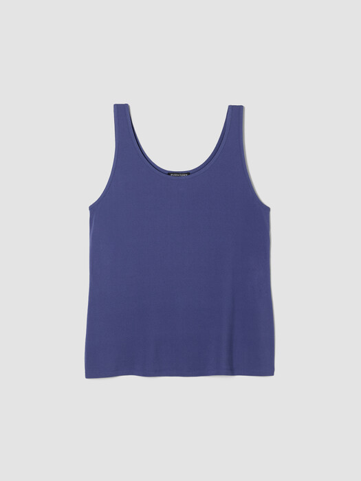Stretch Silk Jersey Scoop Neck Tank