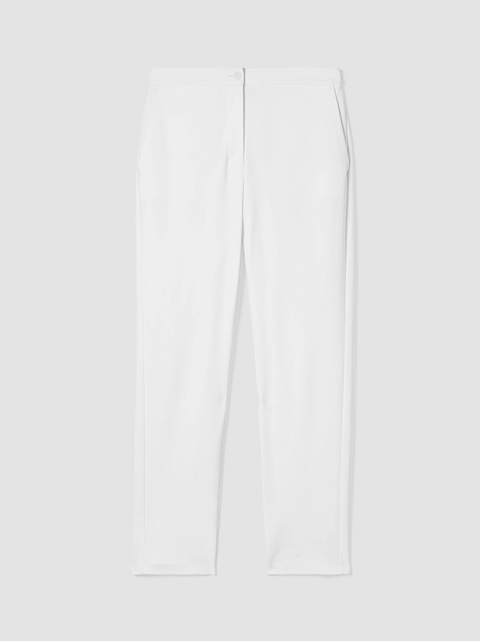 Cotton Blend Ponte High-Waisted Slim Pant