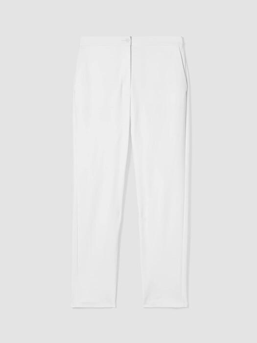 Cotton Blend Ponte High-Waisted Slim Pant