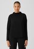 Stretch Jersey Knit Funnel Neck Top