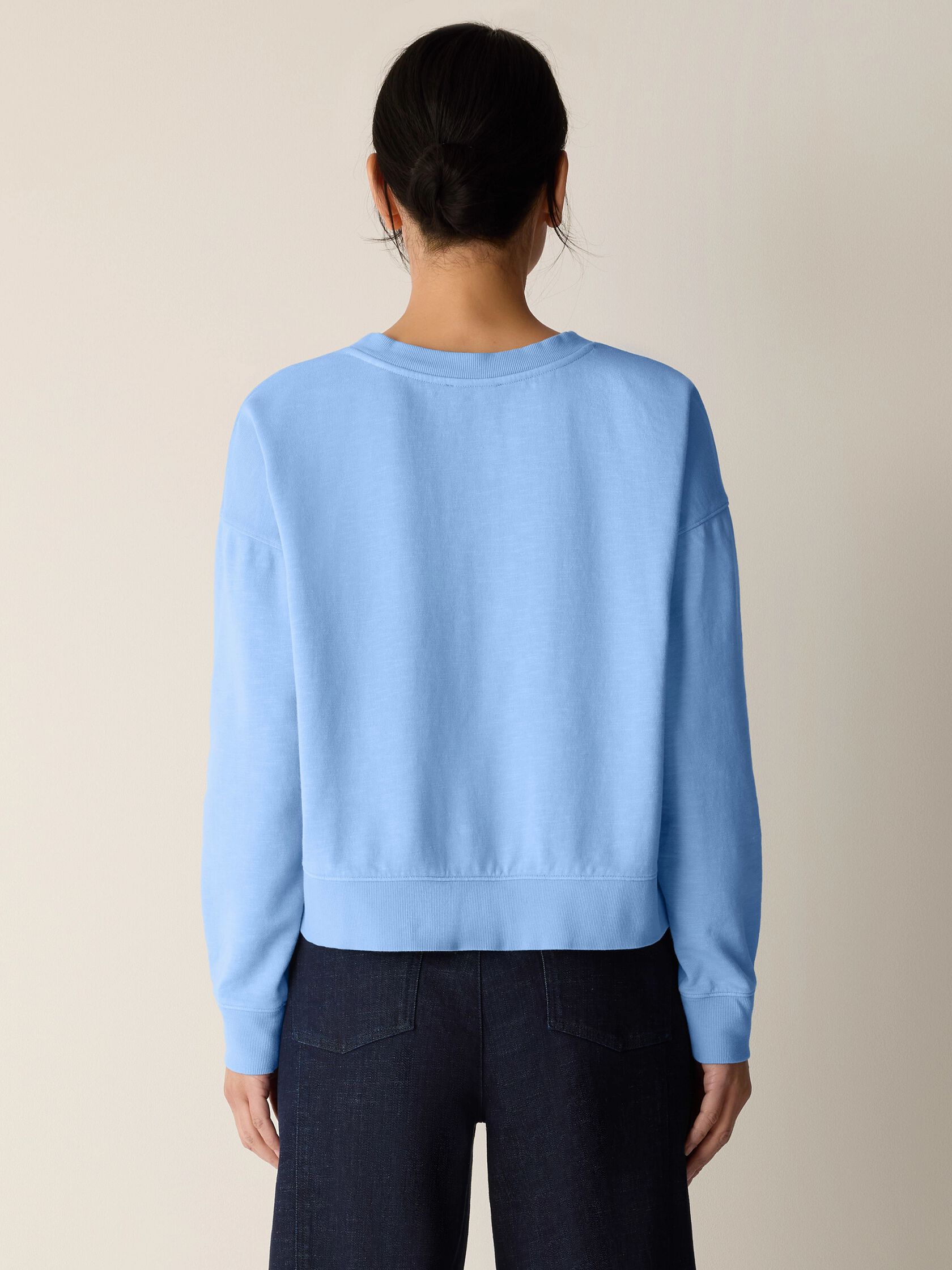 Garment-Dyed Organic Cotton Terry Cropped Box-Top