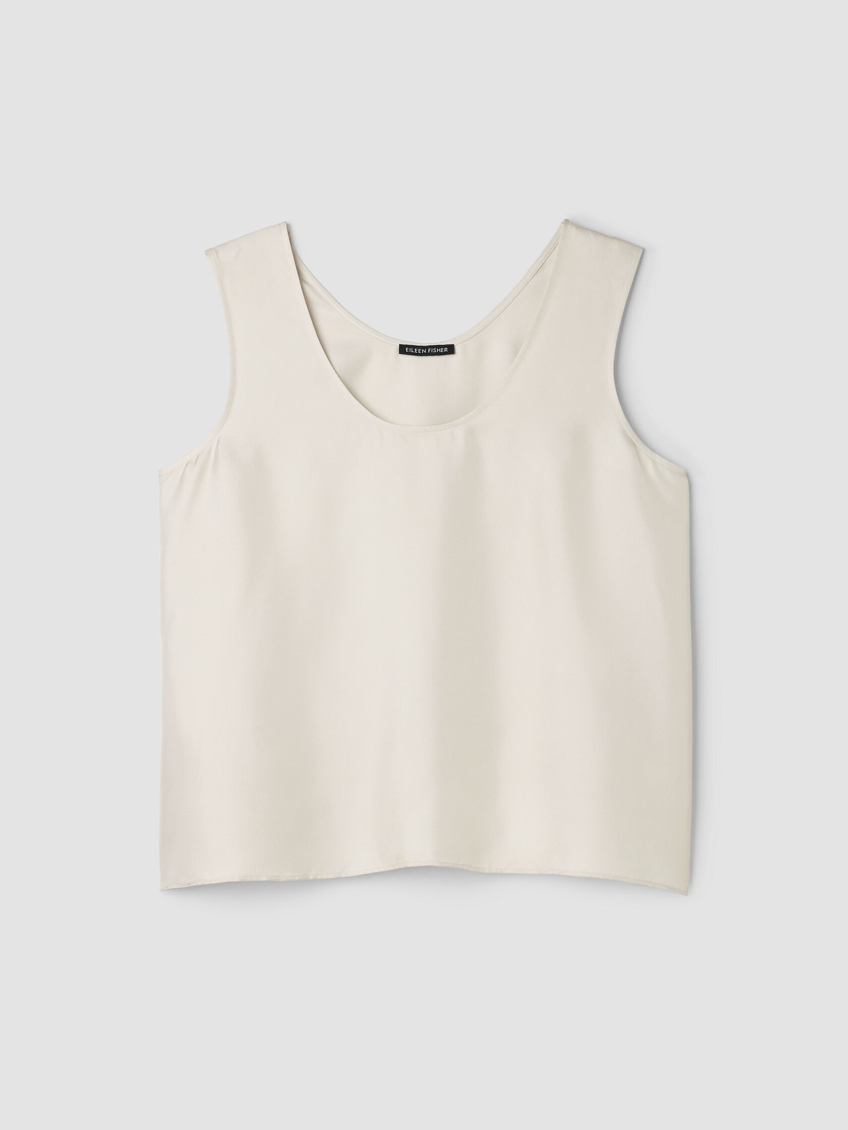 Silk Twill Curved V-Neck Tank
