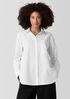 Washed Organic Cotton Poplin Classic Collar Long Shirt