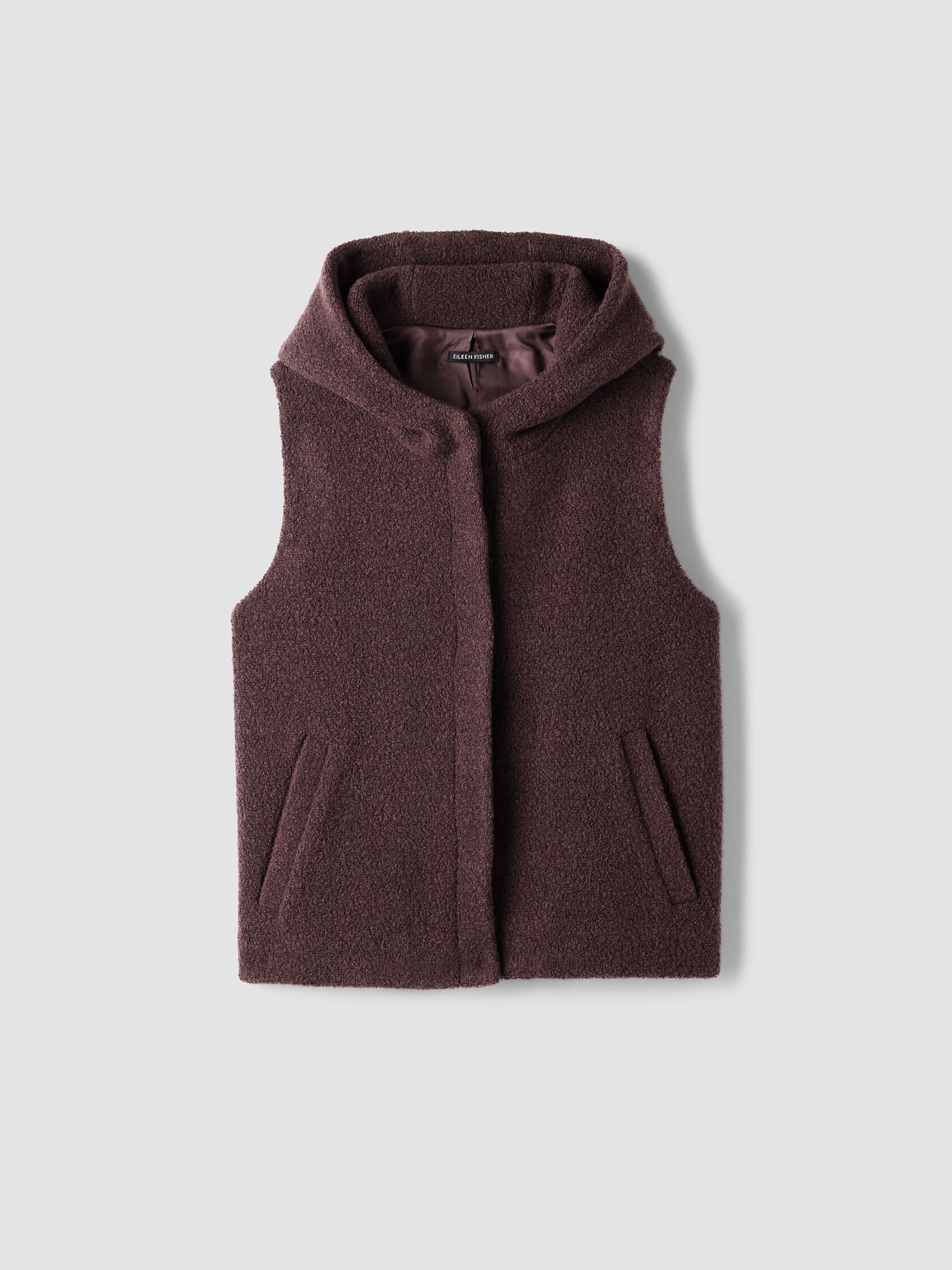 Cozy Recycled Wool Boucle Hooded Vest