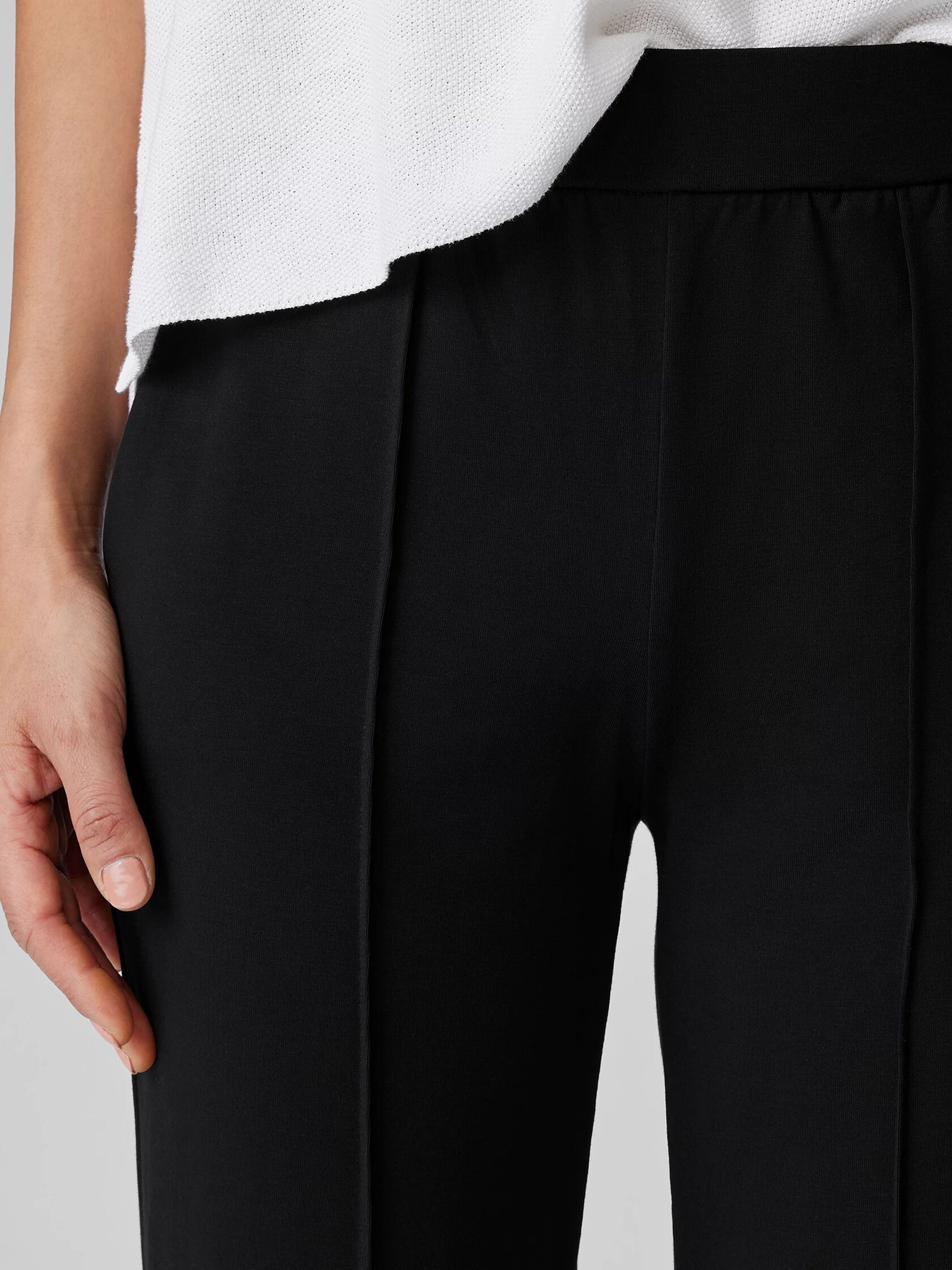 Pima Cotton Stretch Jersey Pintuck Pant
