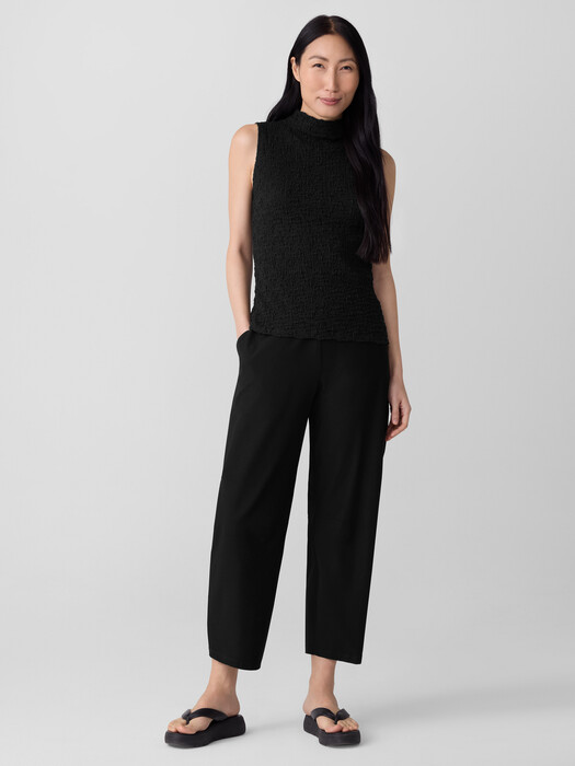 Bubble Jacquard Funnel Neck Top