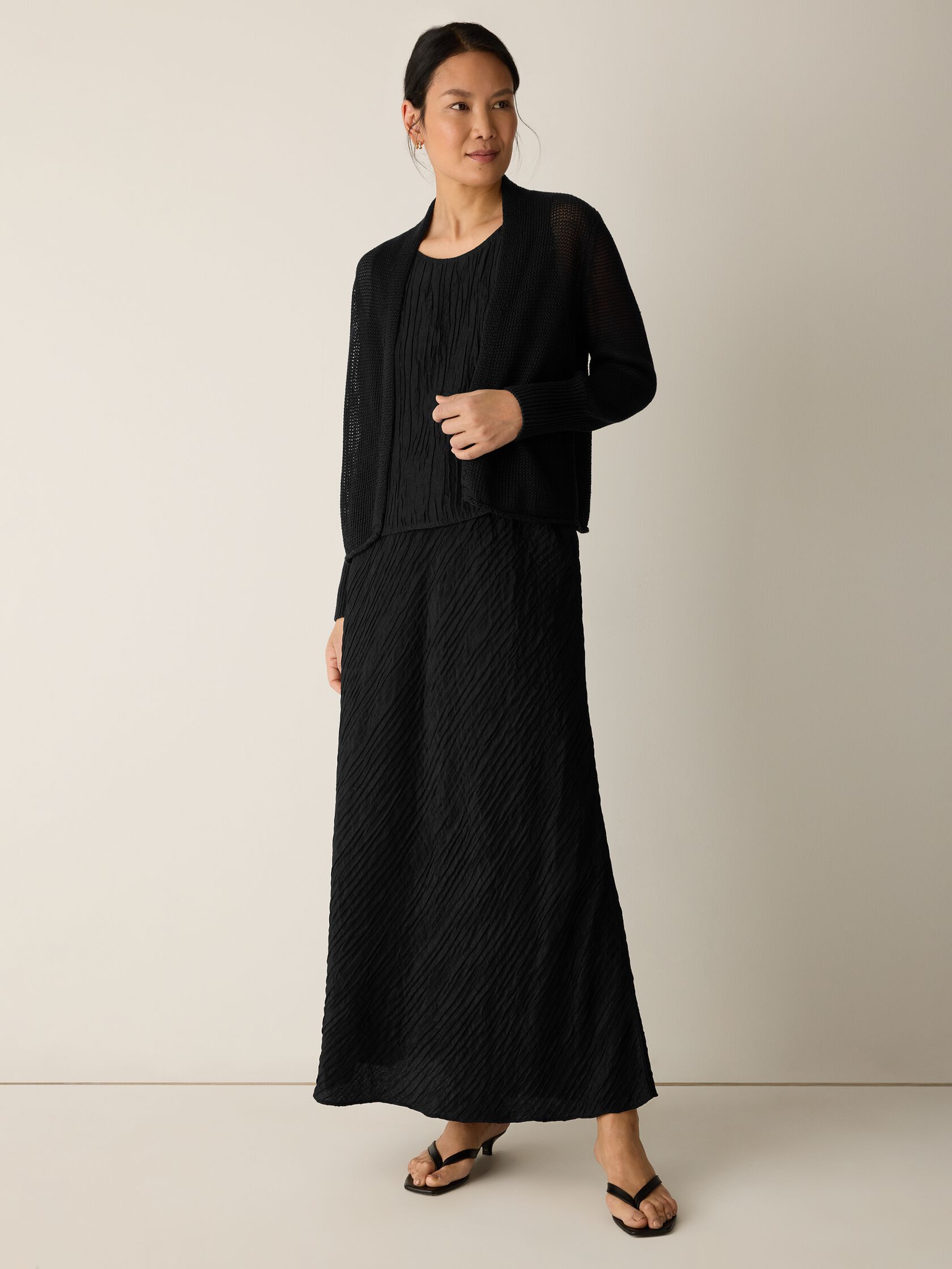 Organic Linen Cotton Cropped Cardigan