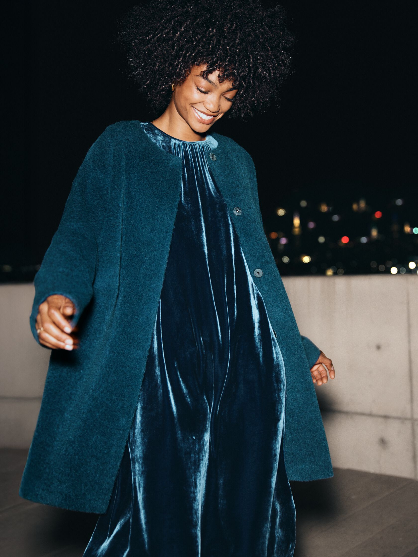 Fine Wool Alpaca Round Neck Coat