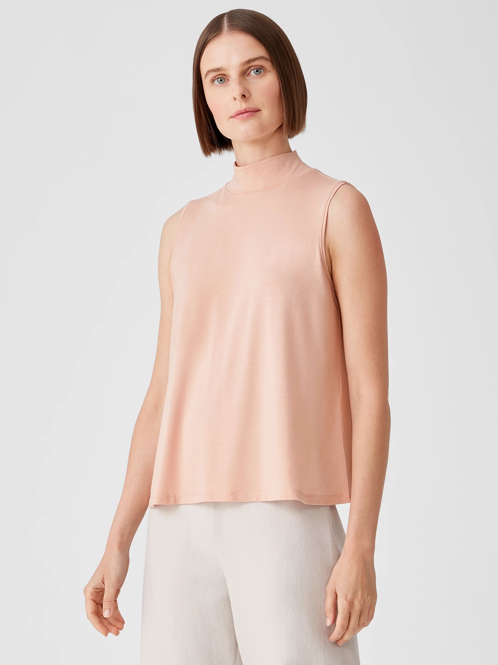 Fine Jersey Mock Neck Tank