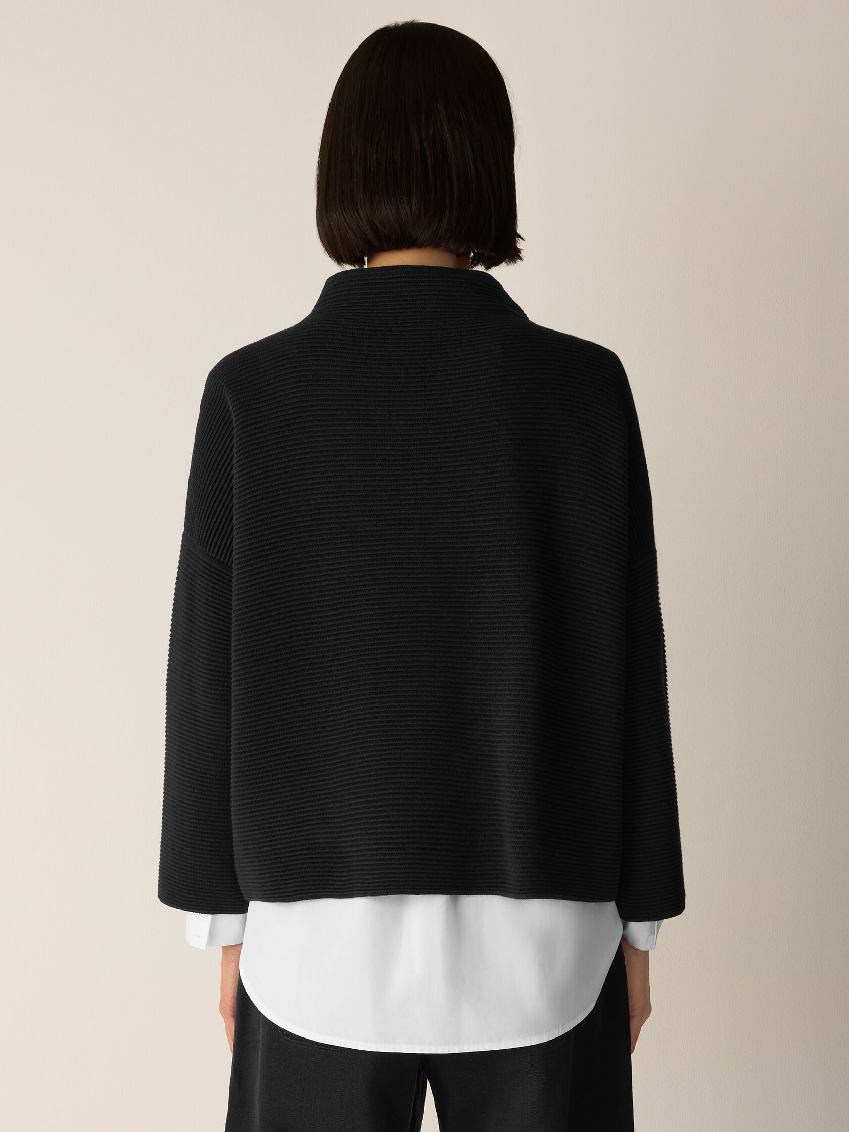 Peruvian Cotton Blend Funnel Neck Top