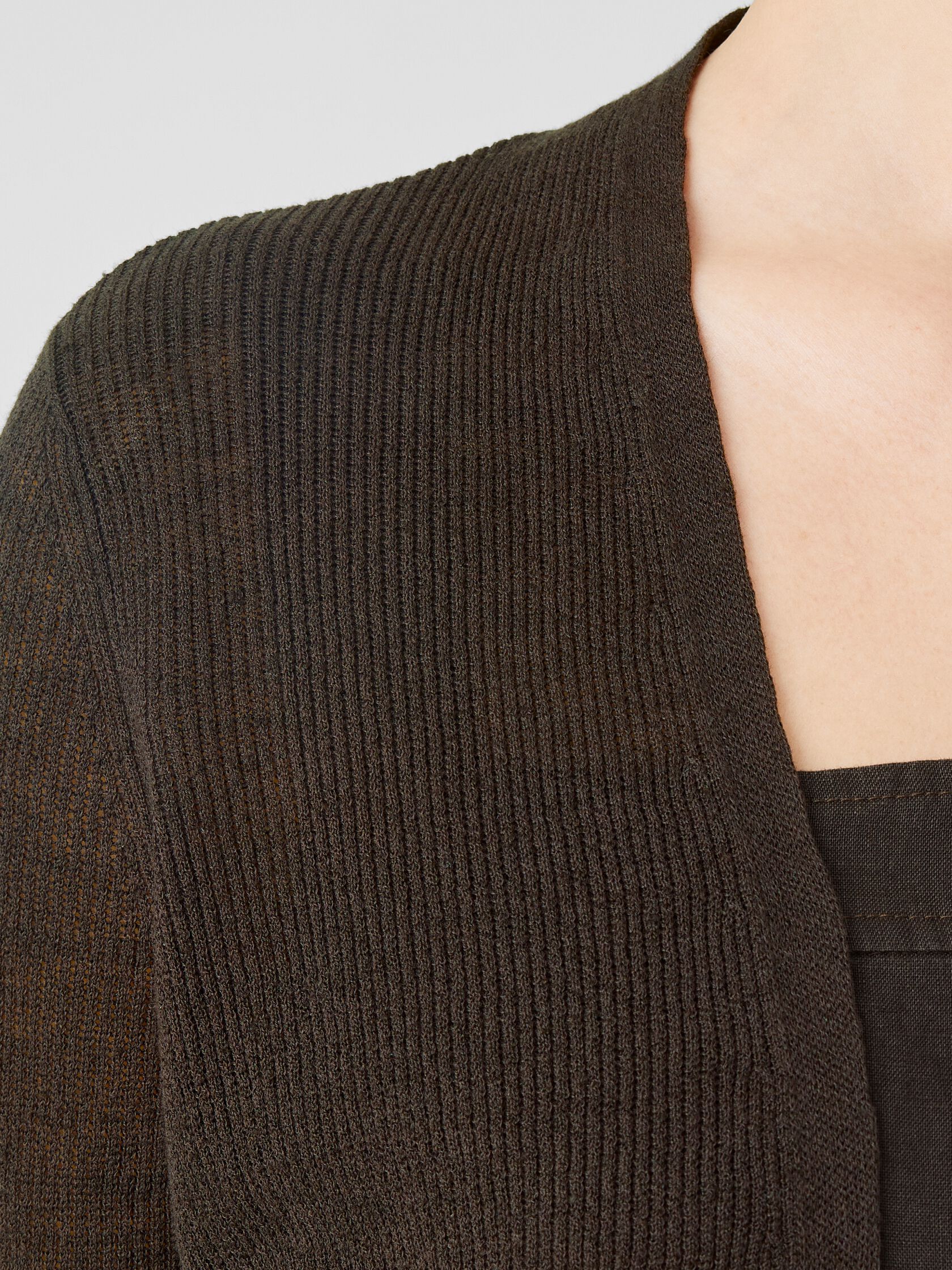 Organic Linen Cotton Airy Tuck Cropped Cardigan