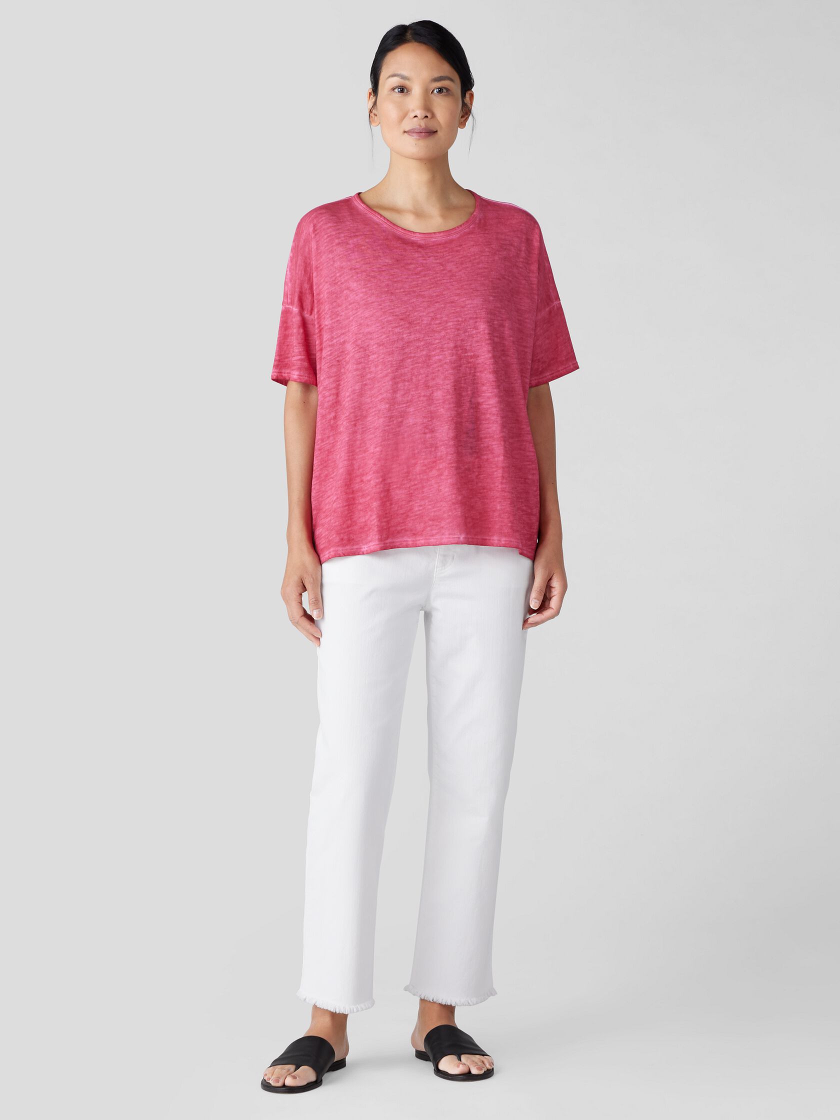 Organic Cotton Hazy Slub Crew Neck Tee