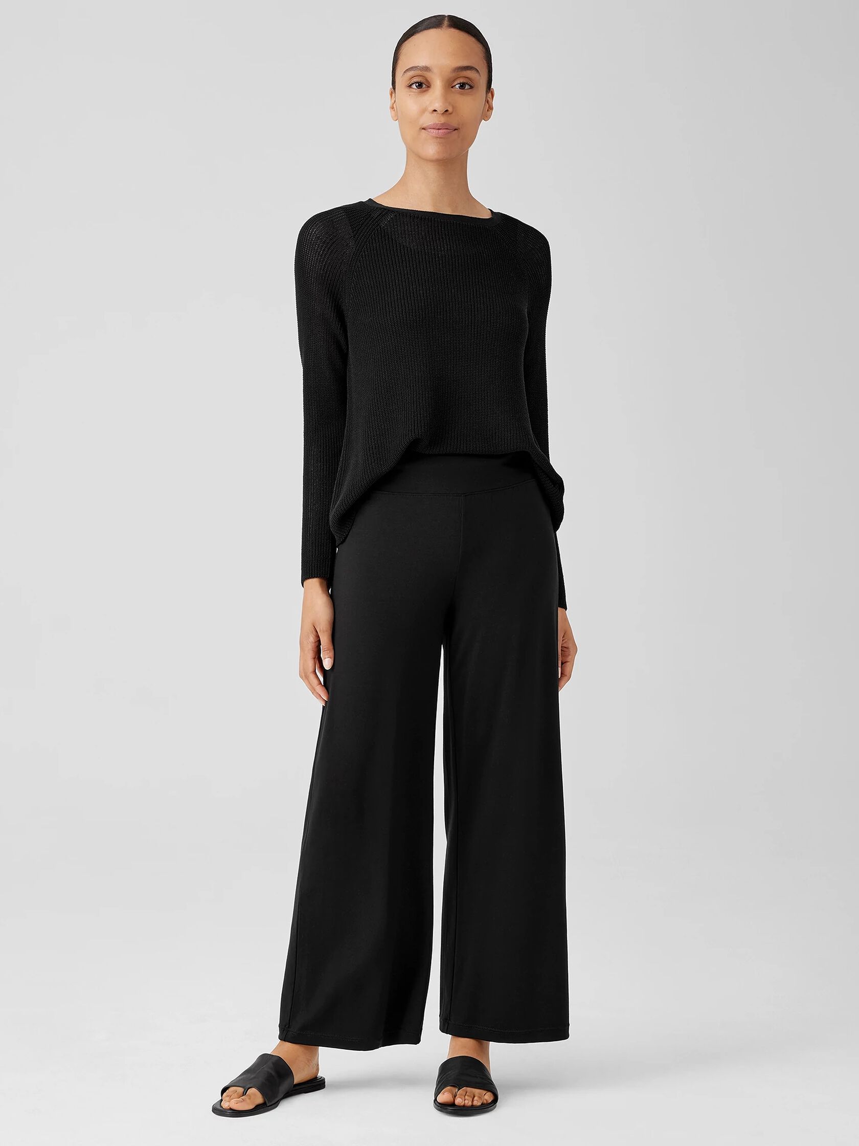 Women's Jersey Knit Wide-Leg Pants