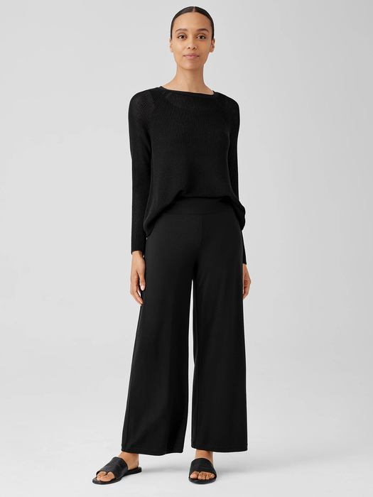 Stretch Jersey Knit Wide-Leg Pant