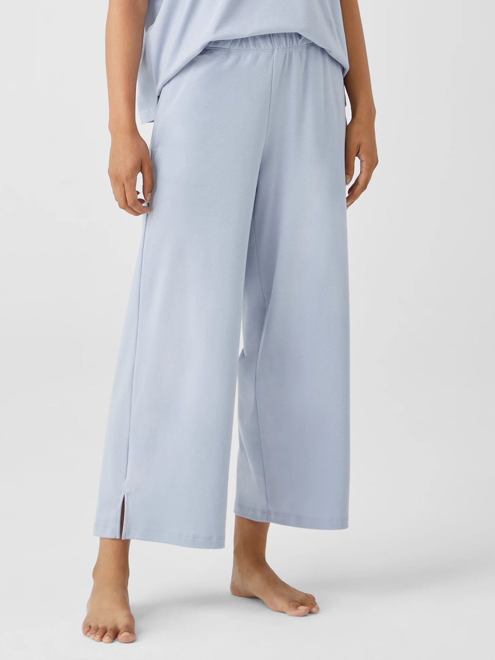 Cozy Organic Cotton Interlock Wide-Leg Pant