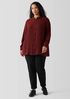 Silk Georgette Crepe Band Collar Shirt
