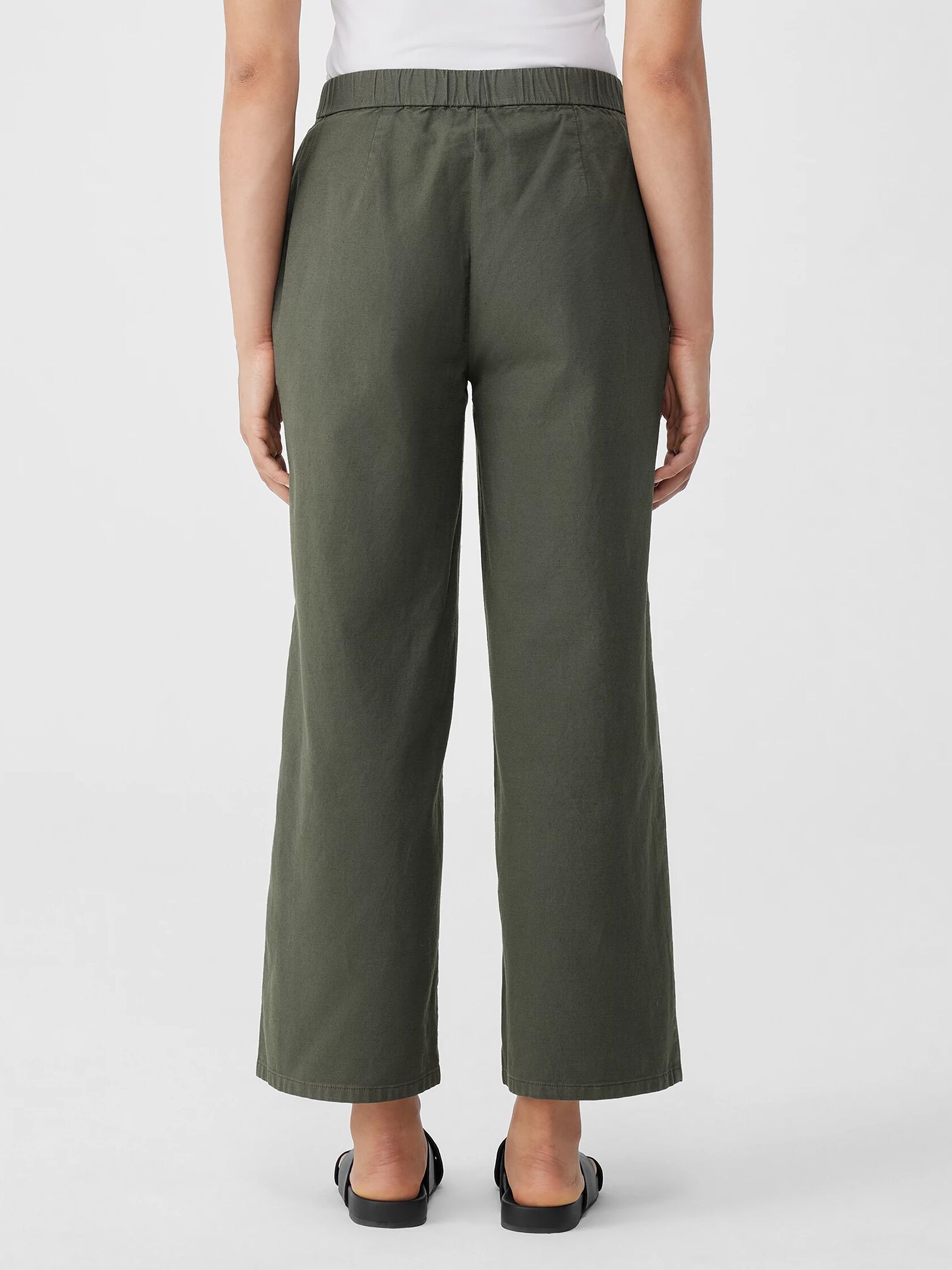 Cotton Hemp Stretch Wide-Leg Pant