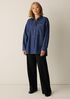 Lightweight Organic Cotton Denim Classic Collar Long Shirt