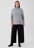 Ribbed Pima Cotton Blend Turtleneck Top