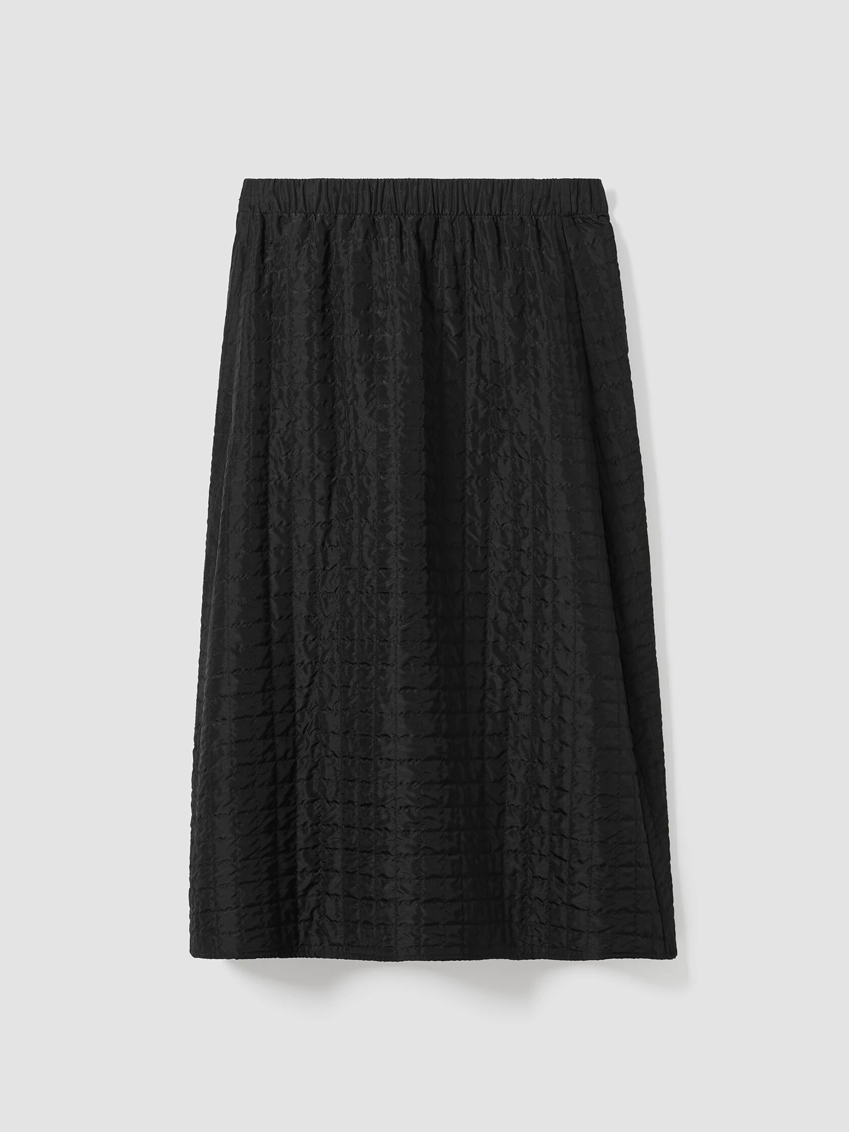 Silk Habutai Quilted A-Line Skirt