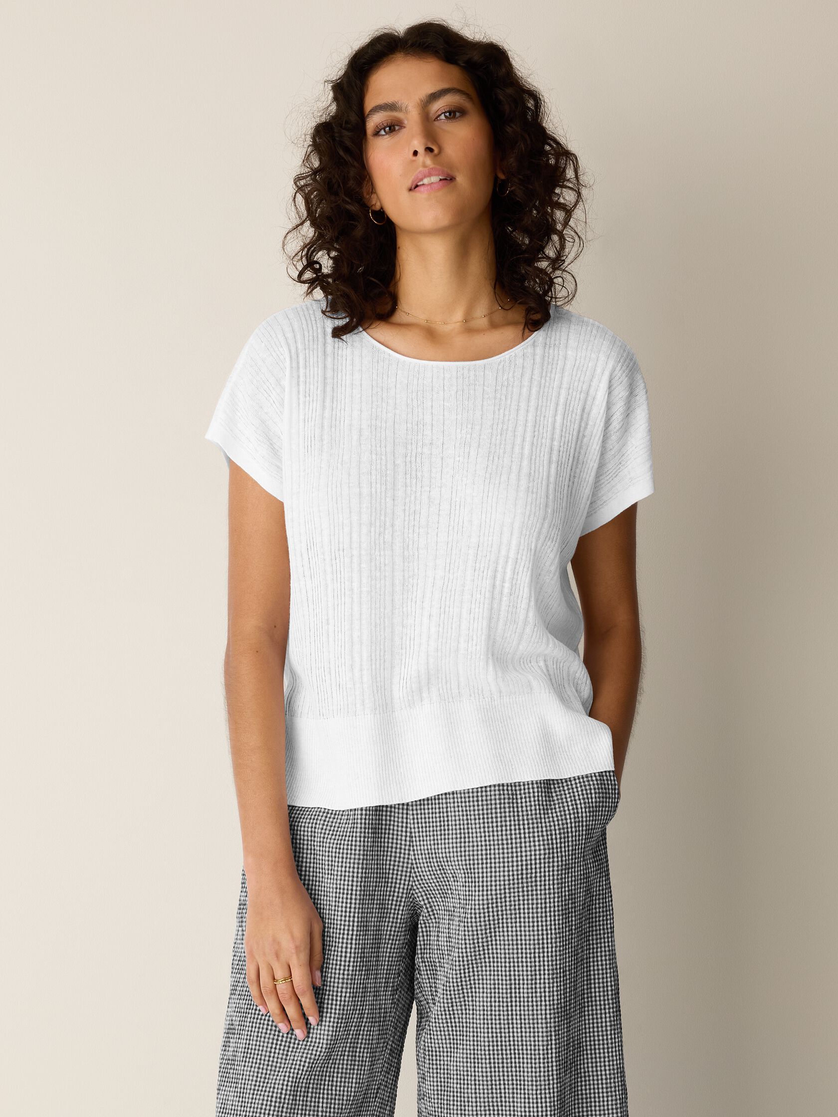 Organic Linen Cotton Crew Neck Top