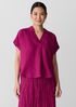 Organic Handkerchief Linen Notch Collar Top