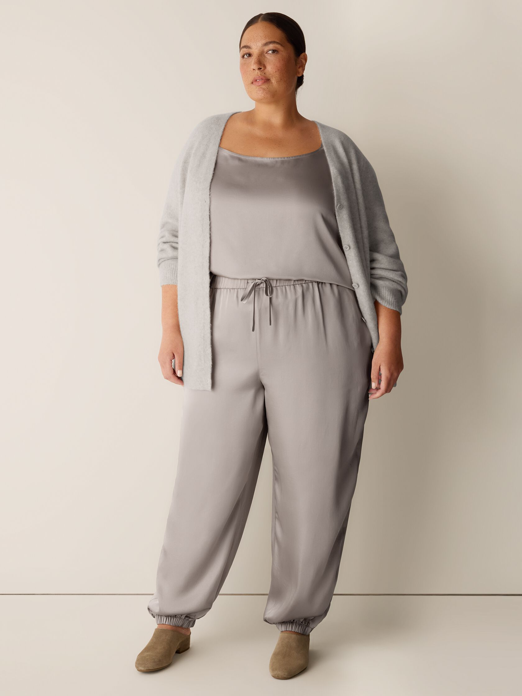 Smooth Satin Shimmer Jogger