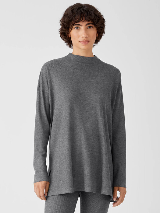 Cozy Waffle Knit Mock Neck Top