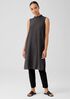 Woven Plisse Mock Neck Dress