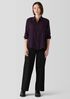Silk Georgette Crepe Classic Collar Shirt
