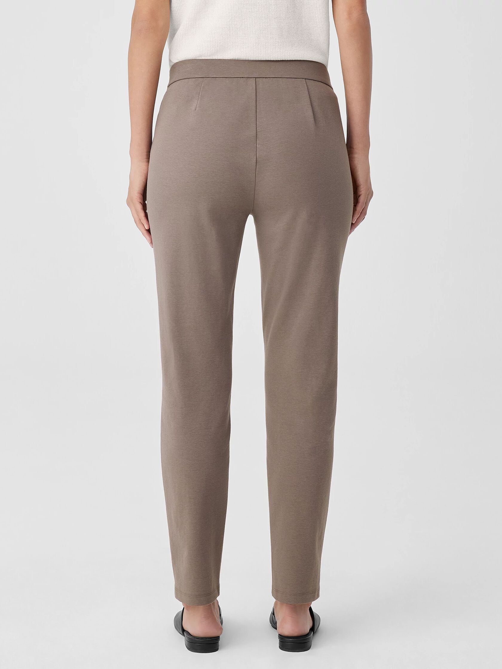 Cotton Blend Ponte Slim Pant