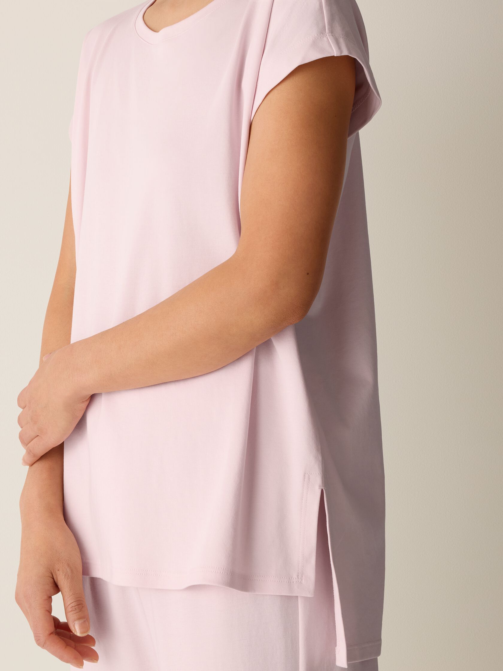 Organic Cotton Interlock Jewel Neck Sleep Tee