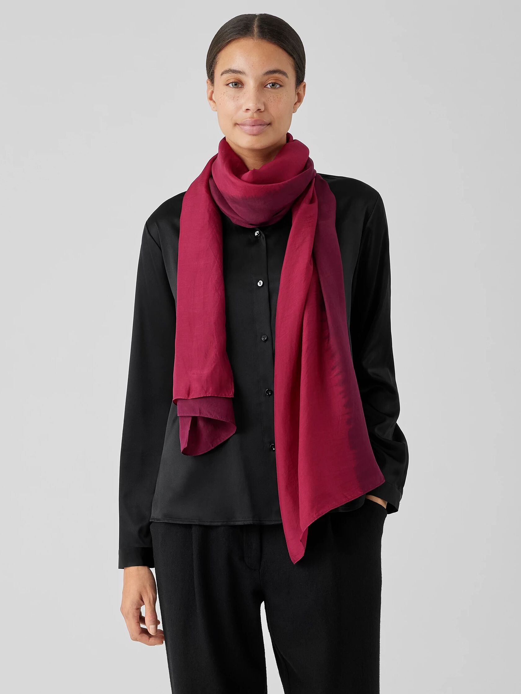 Hand-Dyed Abstract Silk Scarf