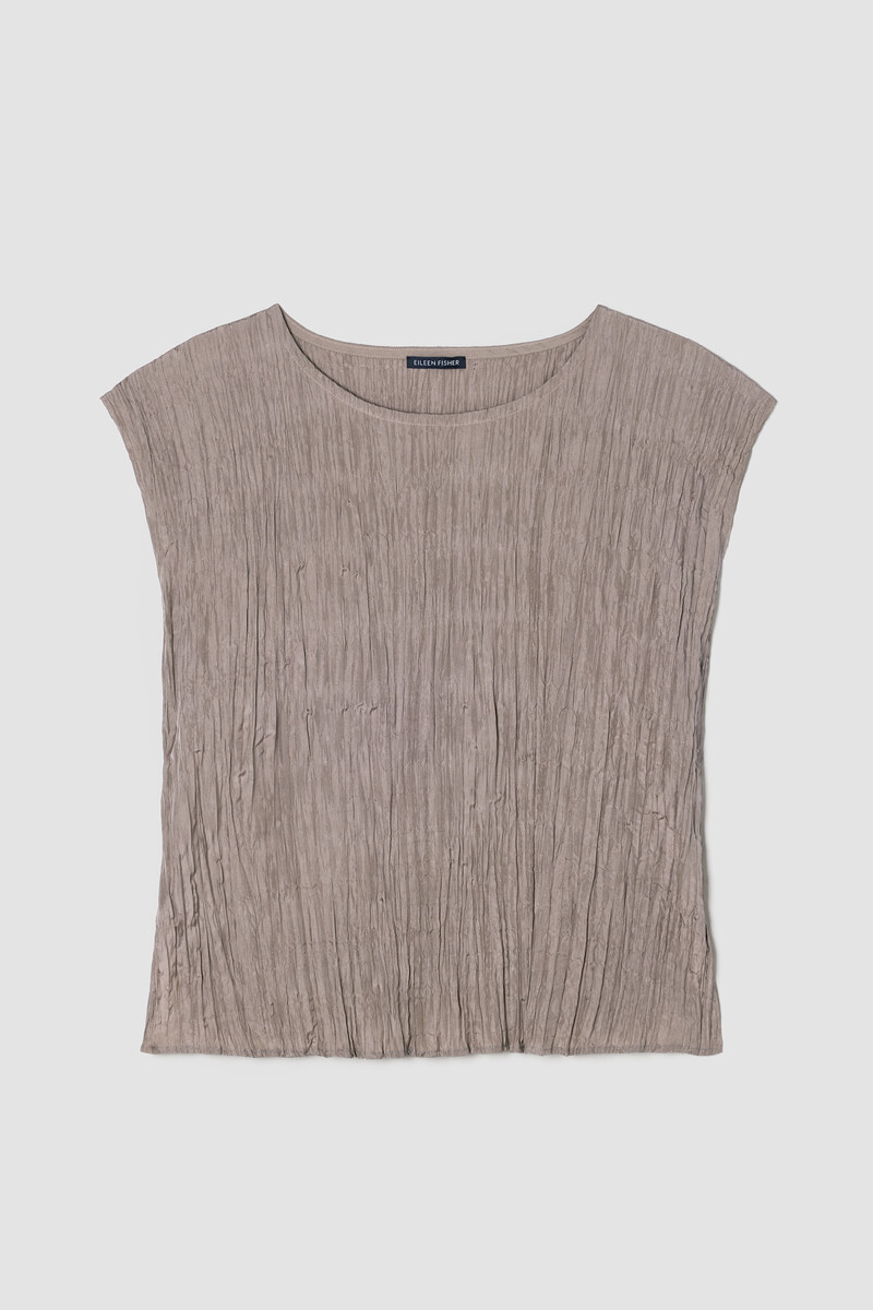 Crushed Silk Ballet Neck Top Crushed Silk Ballet Neck Top