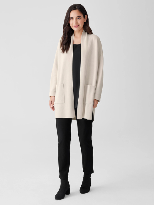 Silk and Cotton Interlock Long Cardigan