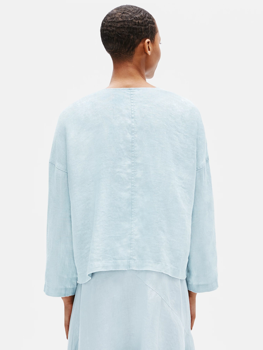 Heavy Organic Linen Drape Front Jacket