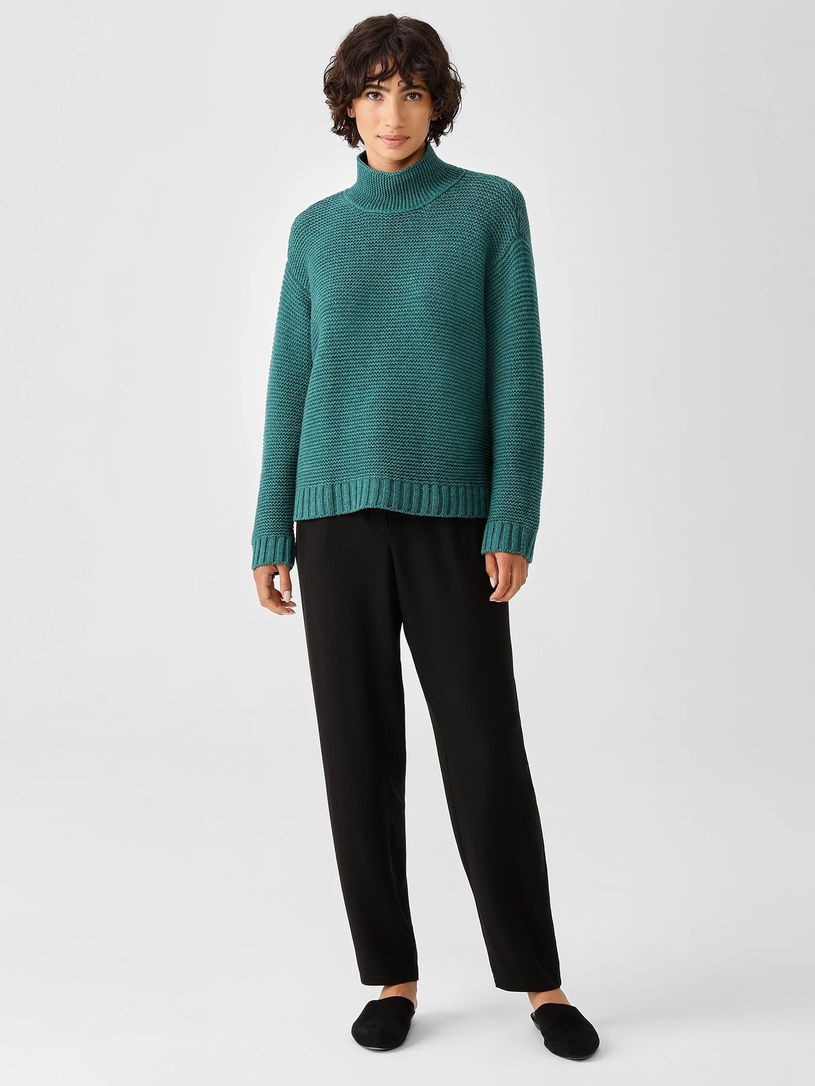 Recycled Cashmere Wool Funnel Neck Top