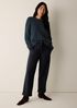 Felted Wool Jersey Straight Cuffed Pant in Regenerative Wool