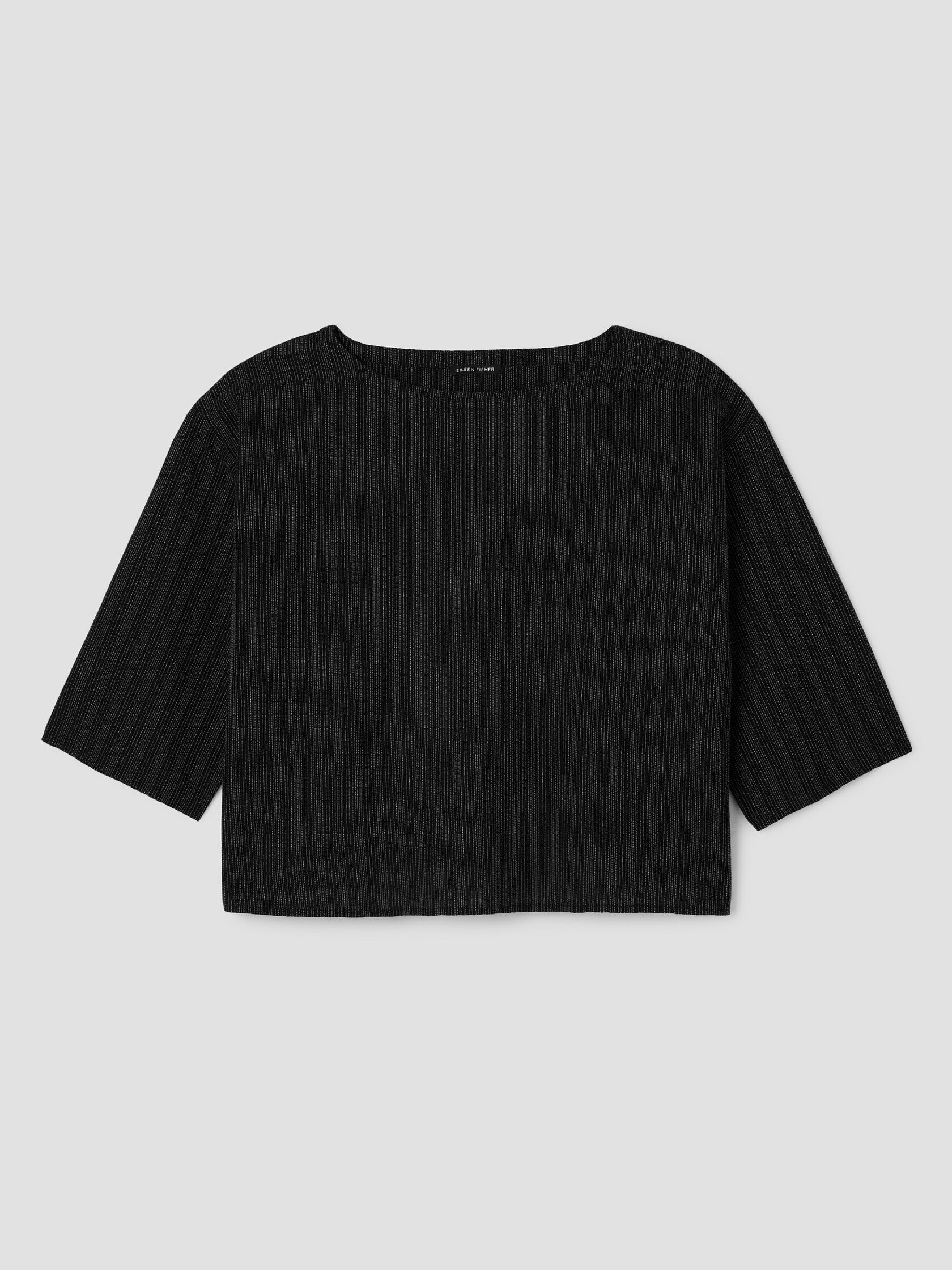 Cotton Blend Stripe Stitch Box-Top