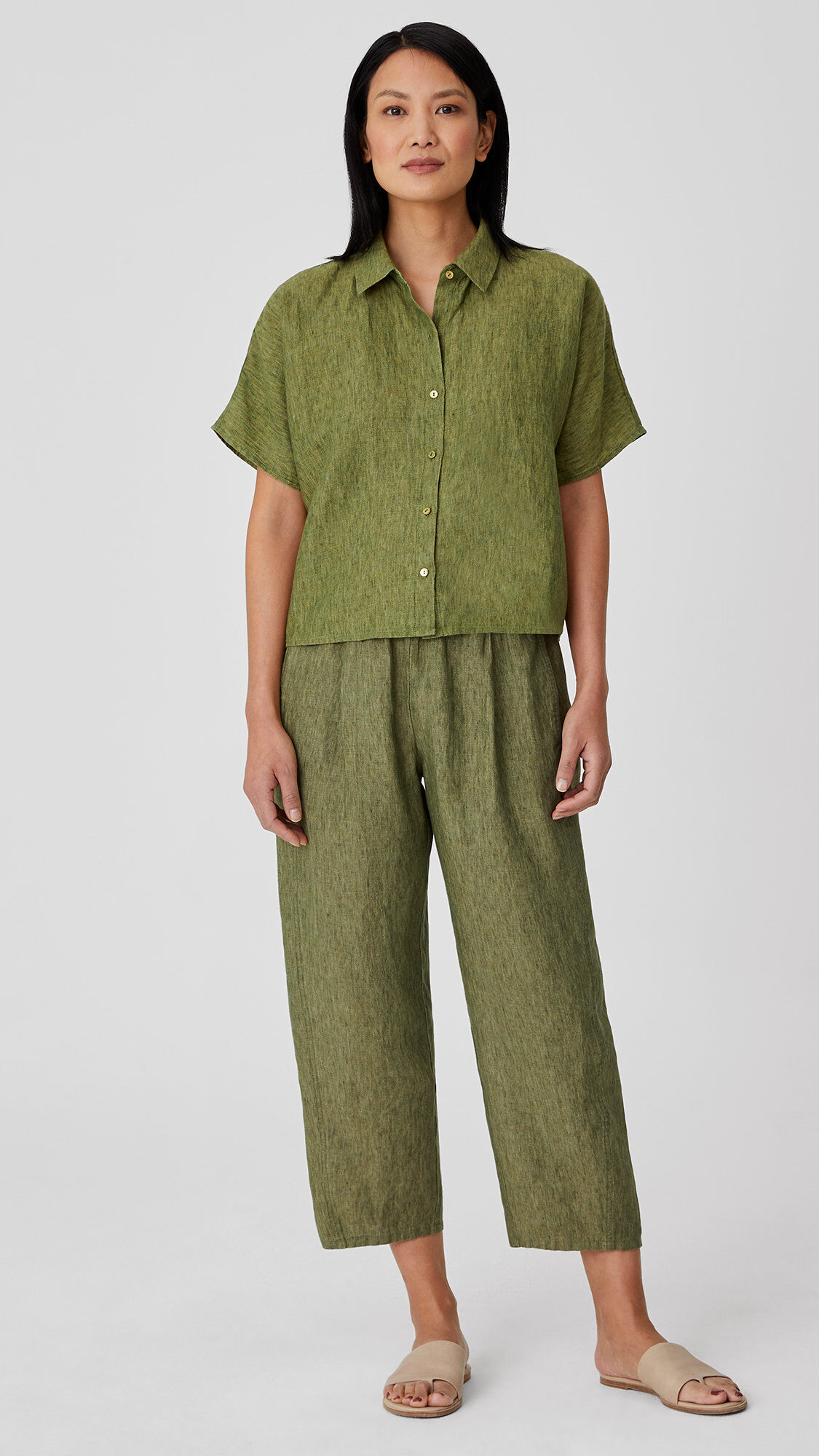 Washed Organic Linen Delave Lantern Pant | EILEEN FISHER Washed Organic Linen Delave Lantern Pant | EILEEN FISHER