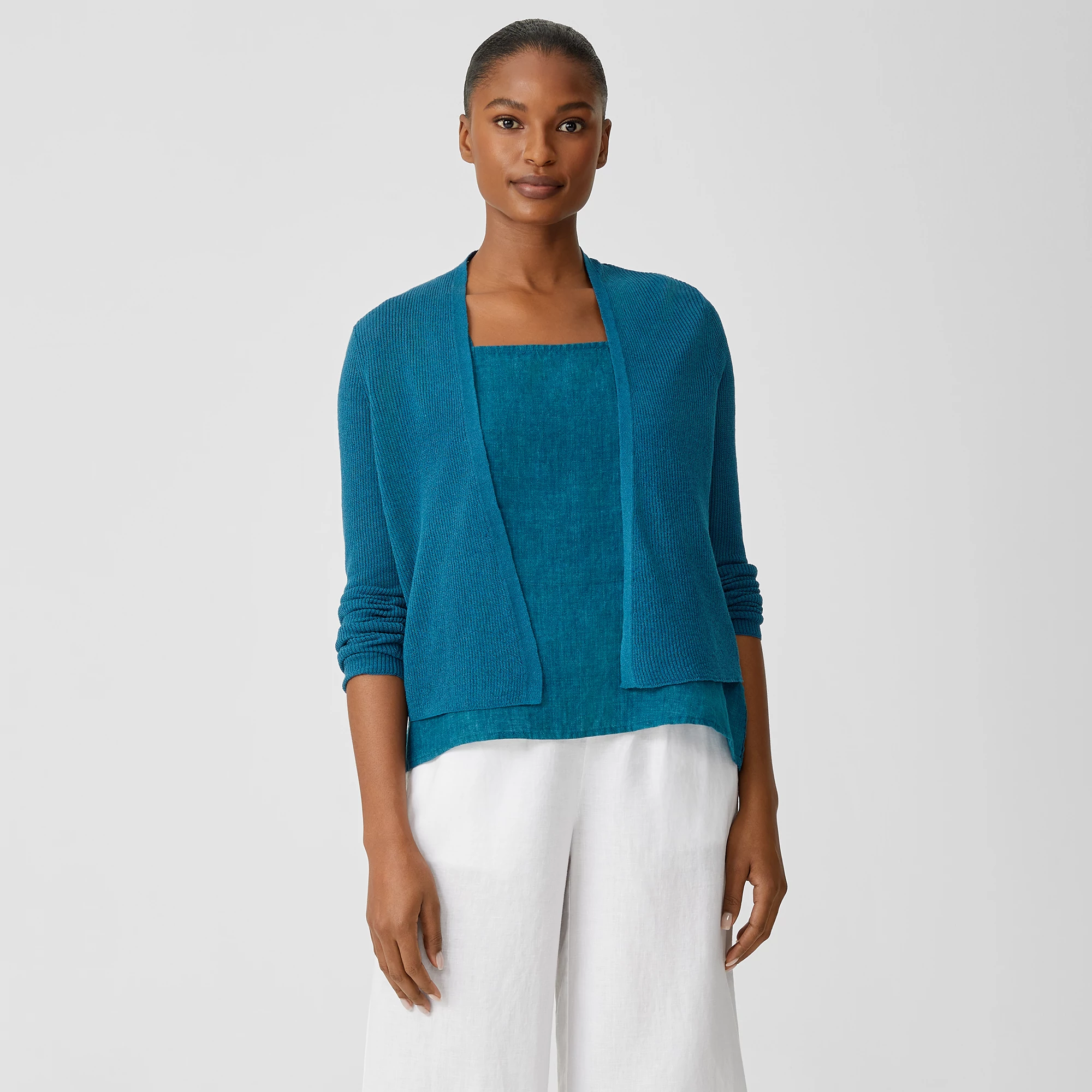 Organic Linen Cotton Tuck Cropped 