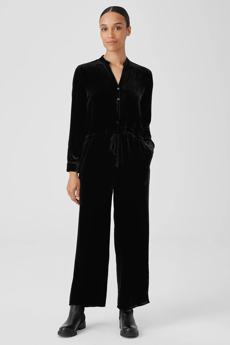 Velvet Band Collar Jumpsuit Velvet Band Collar Jumpsuit