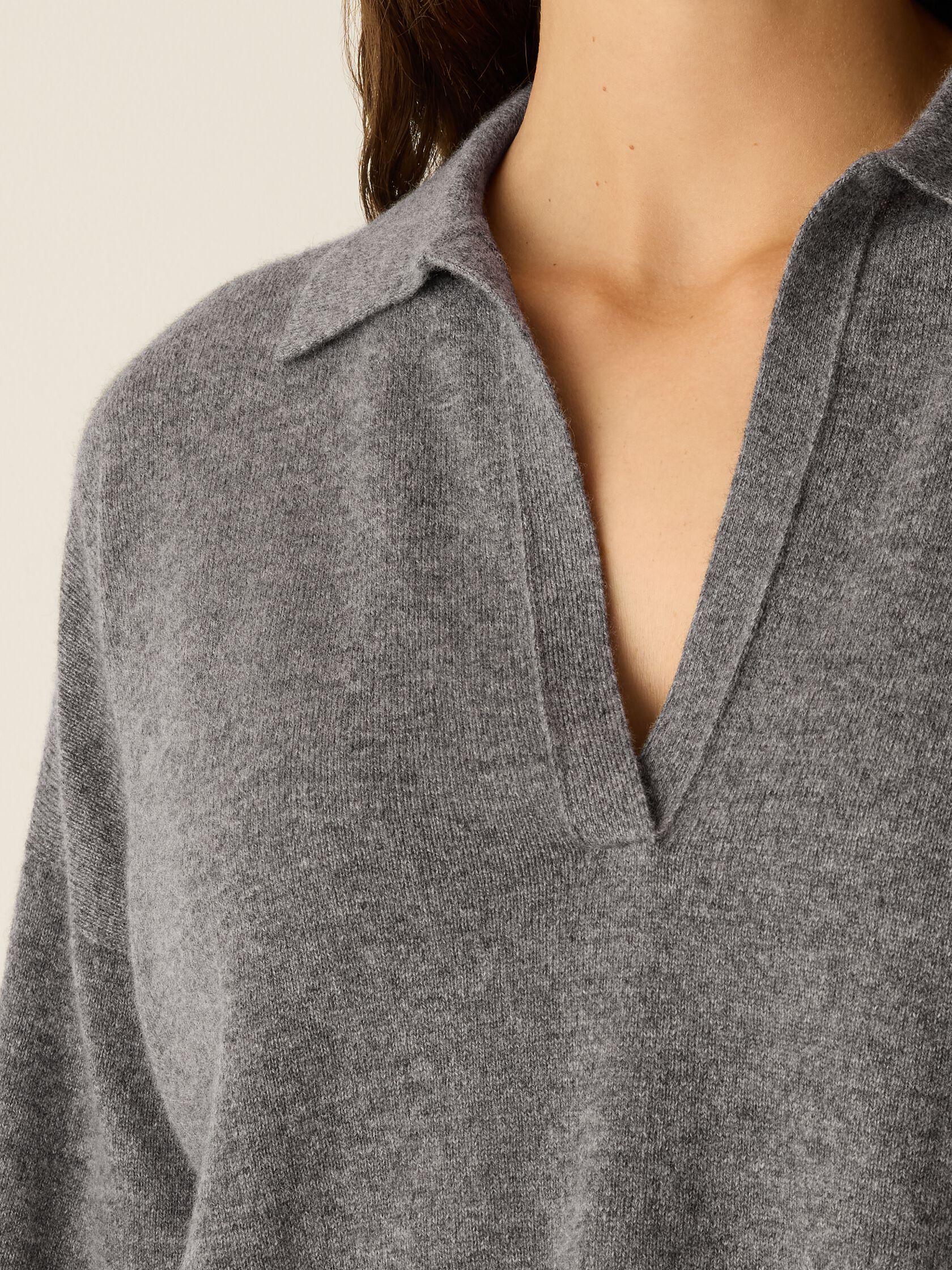 Italian Cashmere Split Neck Top