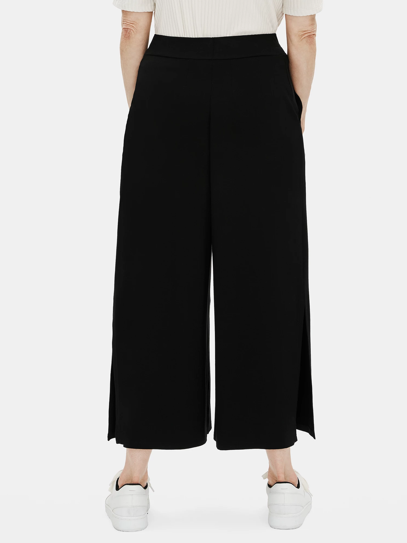 Fine Jersey Wide-Leg Pant with Slits