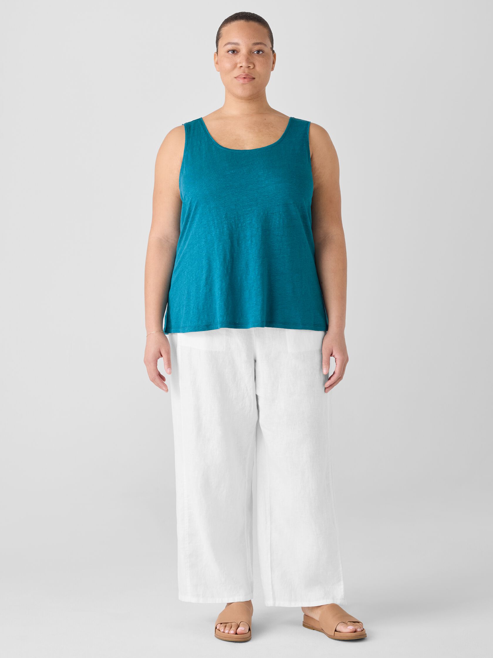 Organic Linen Jersey Scoop Neck Tank